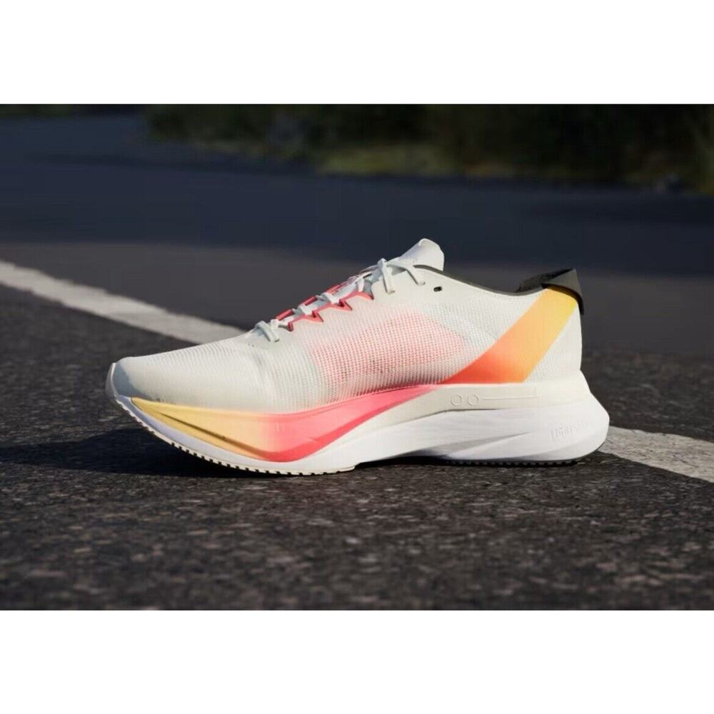 Adidas Adizero Boston Off White Black Solar Red Race Shoes IG3320 Mens 12 - Picture 6 of 10